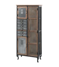 Armoire déco HAROLD en bois et métal - STYL