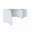 FOBUR - Bureau avec caisson de 3 tiroirs L 136cm - Blanc-chêne