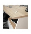 FOBUR - Bureau avec caisson de 3 tiroirs L 136cm - Blanc-chêne