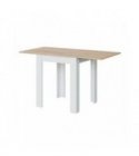 FOTAB - Table auxiliaire extensible L67-134 x P67cm - Blanc-chêne