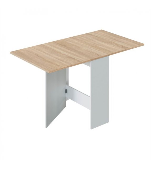 FOTAB - Table auxiliaire extensible L31-140 x P77 cm - Blanc-chêne