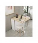 FOTAB - Table auxiliaire extensible L31-140 x P77 cm - Blanc-chêne