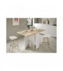 FOTAB - Table auxiliaire extensible L31-140 x P77 cm - Blanc-chêne