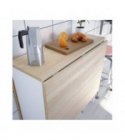 FOTAB - Table auxiliaire extensible L31-140 x P77 cm - Blanc-chêne