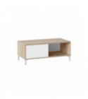 FOTAB - Table basse 2 niches L100 cm - Blanc-chêne