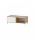 FOTAB - Table basse 2 niches L100 cm - Blanc-chêne