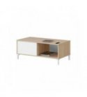 FOTAB - Table basse 2 niches L100 cm - Blanc-chêne