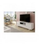 FOTV - Meuble TV 3 portes et 1 niche L150 cm - Blanc-chêne