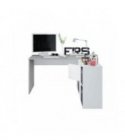 FOBUR - Bureau avec caissons multipositions L136 ou L203 cm - Blanc-béton