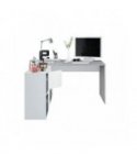 FOBUR - Bureau avec caissons multipositions L136 ou L203 cm - Blanc-béton