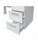 FOBUR - Bureau avec caisson 3 tiroirs L138 cm - Blanc