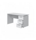 FOBUR - Bureau avec caisson 3 tiroirs L138 cm - Blanc