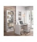 FOBUR - Bureau avec caisson 3 tiroirs L138 cm - Blanc