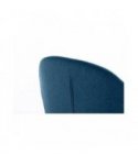 A8116 - Lot de 2 chaises arrondies en tissu avec pieds en métal noir - Bleu pétrole