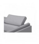 LULU - Canapé d'angle fixe avec têtières en tissu et pieds métal - Gris clair - Angle Gauche