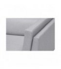 LULU - Canapé d'angle fixe avec têtières en tissu et pieds métal - Gris clair - Angle Gauche