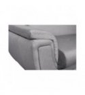 FORTY - Canapé d'angle fixe convertible en tissu et pieds bois - Gris - Angle Droit