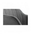 A8401 - Lot de 2 chaises accoudoirs à rayures en tissu avec pieds en hêtre naturel - Gris