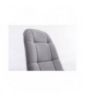 A80265 - Lot de 2 chaises matelassées en tissu avec pieds en hêtre naturel - Gris