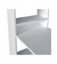 FOBUR - Bureau réversible avec étagère de rangement L120 cm - Blanc-chêne