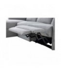 BERKAM - Canapé d'angle de relaxation scandinave avec coffre en tissu et pieds bois hêtre - Gris - Angle Gauche