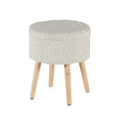 Pouf rond coffre MANO blanc