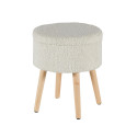 Pouf rond coffre Mano blanc