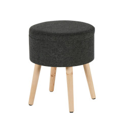 Pouf rond coffre MANO gris foncé