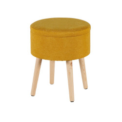 Pouf rond coffre Mano blanc