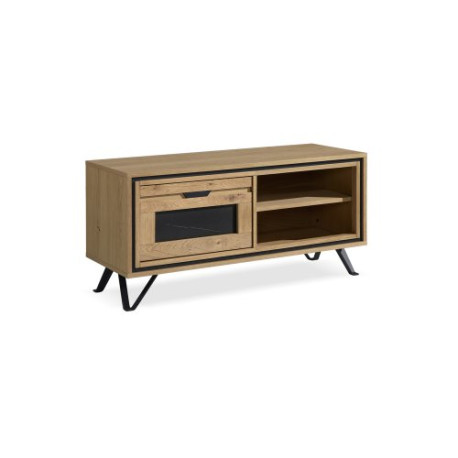 Meuble TV Hifi 1 porte longueur 118 cm - CORAIL