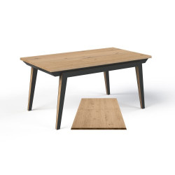 Table rectangle 160x90 Chêne massif - DUNE - plateau droit - 4 pieds