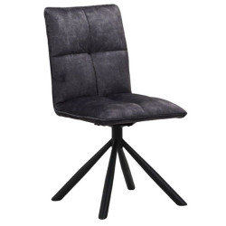 Chaises tournante avec poignée tissu anthracite Casita RUSSELL