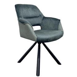 chaises tournantes en tissu bleu Casita EWING
