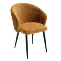 chaises accoudoirs modernes tissu bouclé terracotta Casita