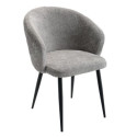 chaises accoudoirs modernes tissu bouclé terracotta Casita