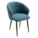 chaises accoudoirs modernes tissu bouclé terracotta Casita