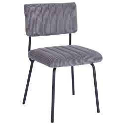 chaises velours côtelé gris et pieds métal Casita