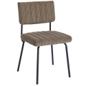 chaises velours côtelé gris et pieds métal Casita