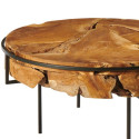 Table basse ronde teck et métal 80cm Casita STELLA
