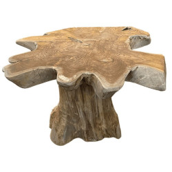 Table basse racine de teck pied central 65cm CASITA