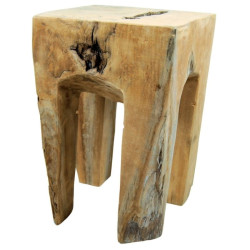 Tabouret carré en racine de teck 28cm Farmer Casita FARTABOU10CN