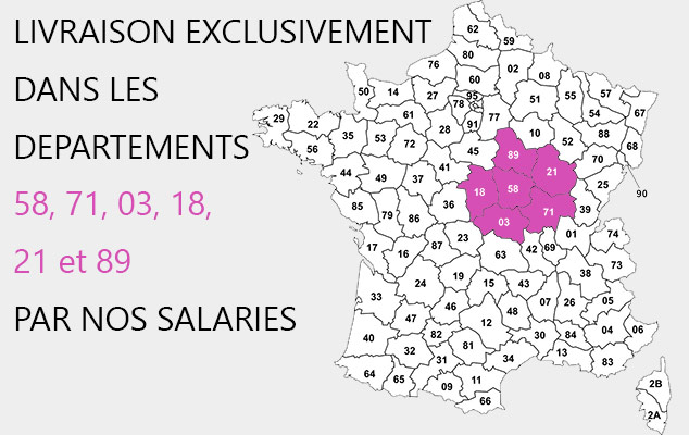 livraison départements 58, 71, 03, 18, 21, 89